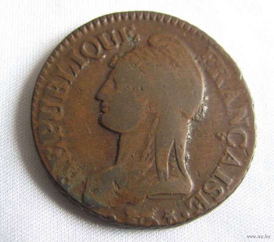 5 сантим LA`N8 1799 Франция первая республика Париж