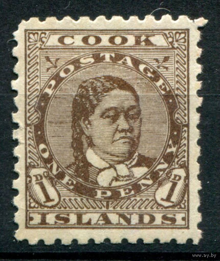 Британские колонии - Острова Кука - 1893г. - королева Макеа, перфорация 11, 1 P - 1 марка - MH [Mi 5 C]. #3-WB-72-A-1
