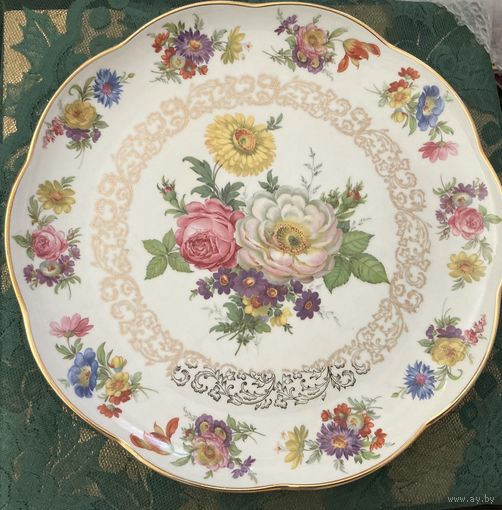 Тарелка Блюдо Цветы Gloria Германия 33 см винтаж