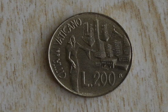 Ватикан 200 лир 1991