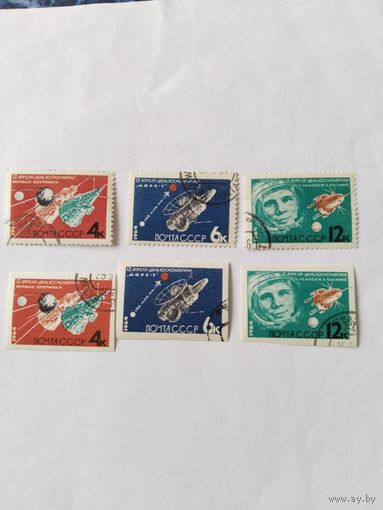 СССР 1964 3 м зуб.+3 м б/зуб день косм.