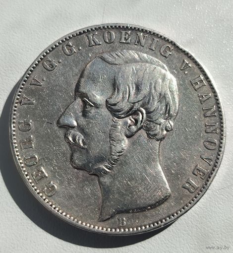 2 талера/3 1/2 гульдена 1855 Ганновер - Редкость! В серьезную коллекцию!