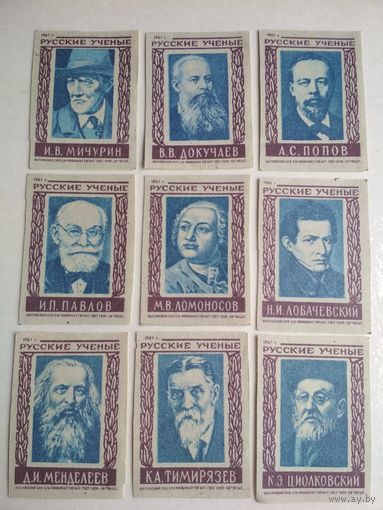 Спичечные этикетки ф.Гигант. Русские учёные. 1961 год