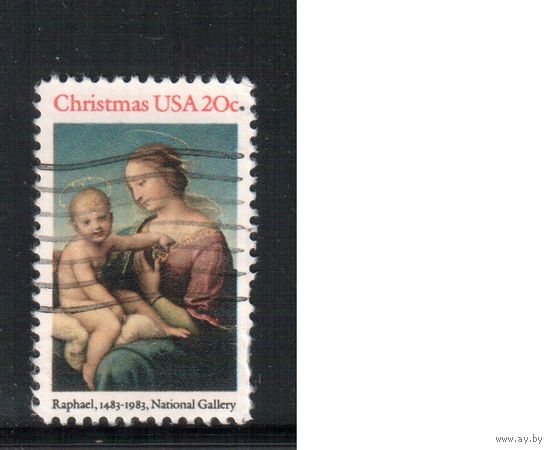 США-1983, (Мих.1663-) , гаш. , Рождество и Новый Год, Живопись