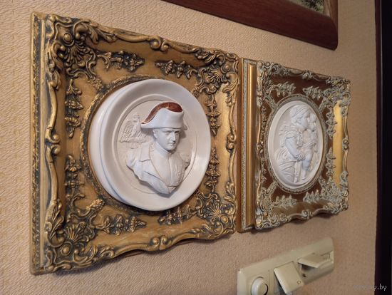 - ПАРА Барельеф Наполеон I , Жозефина с Наполеоном II