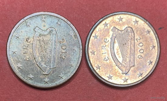 Ирландия, 1 евроцент 2006 и 1012гг.