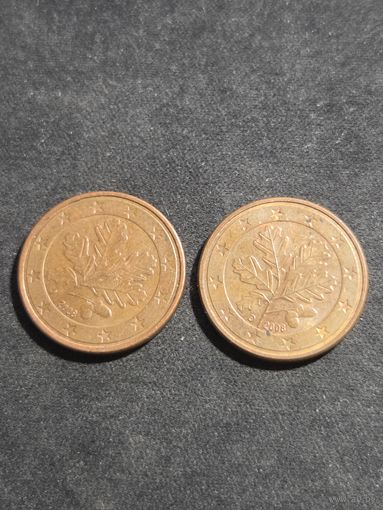 Германия 5 евроцентов 2008 D J