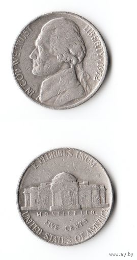 США 5 центов 1972 года
