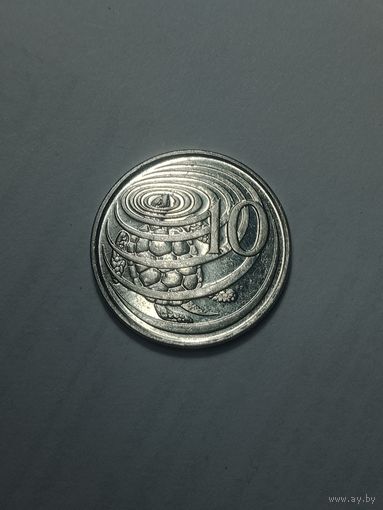 Каймановы острова 10 центов 2005 года .
