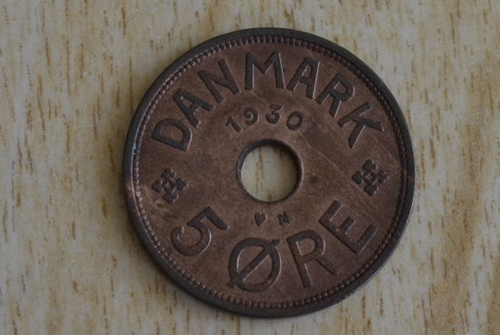 Дания 5 эре 1930 с 1 руб