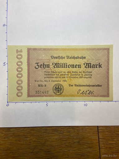 Германия нотгельд 10000000 марок 1923 г.- Рейхсбанн - 2001