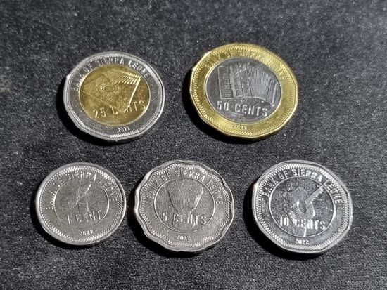 Сьерра леоне 1,5,10,25,50 центов 2022 Unc