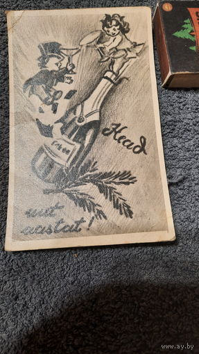 Самодельная новогодняя открытка из Латвии, 1970-е гг.