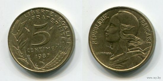 Франция. 5 сантимов (1987, XF)