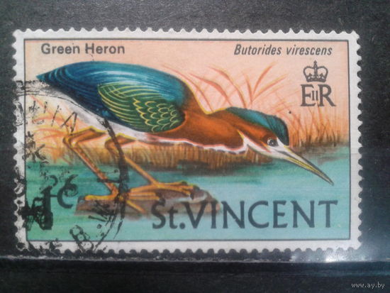 Сент-Винсент, колония Англии, 1970. Зеленая цапля