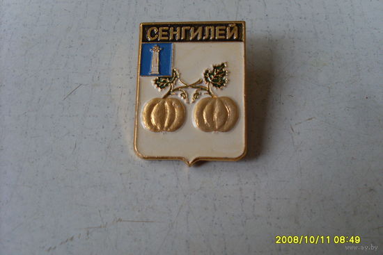 ЗНАЧОК ГЕРБ " СЕНГИЛЕЙ" УЛЬЯНОВСКАЯ ОБЛАСТЬ РОССИЯ