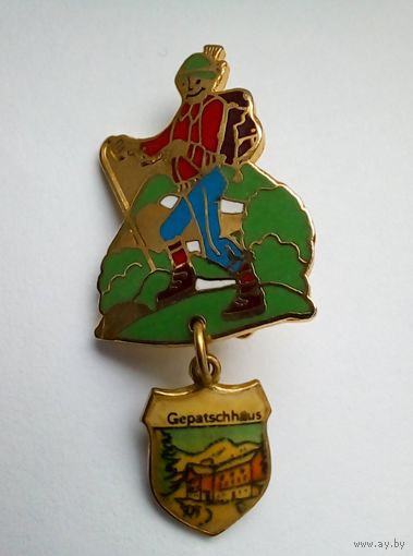 Швейцария Значок туристический ,,Ночлежный дом 1928 м",тяжмет.