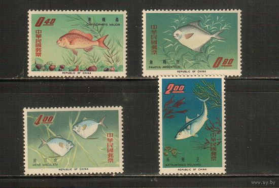 Тайвань-1965(Мих.576-579) , **  , Морская  Фауна , Рыбы, (полная серия)