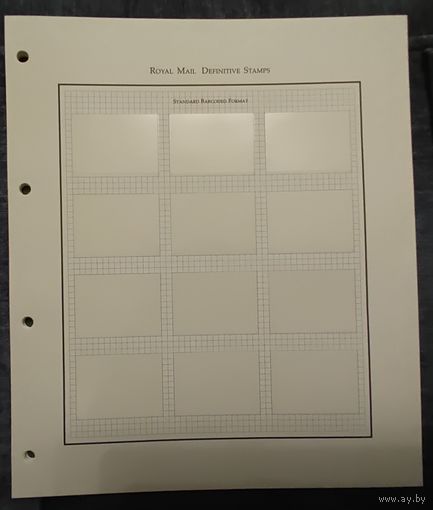 Листы для марок Великобритании 12 штук  Definitive Stamps Standart Barcoded Format