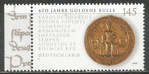 Германия. 650 лет золотого "Бюля". Король КарлIV. 2006г. Mi#2516.