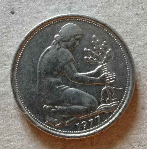 Германия ФРГ 50 пфеннигов 1977 год "F", KM# 109