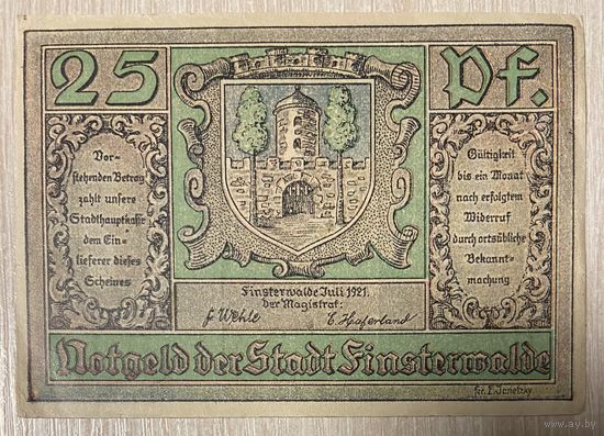 Нотгельды 25 пфеннигов 1921 год. Фюрстенвальд. Веймарская республика