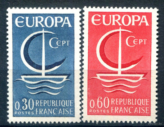 Франция - 1966г. - Europa CEPT - 2 марки - полная серия, MH [Mi 1556-1557]. #2-Fr-53-A-1