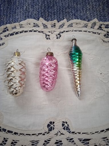 Елочые игрушки из ссср, шишки, сосулька