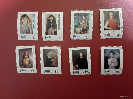Дети в польской живописи (день марки) 1974 год Польша