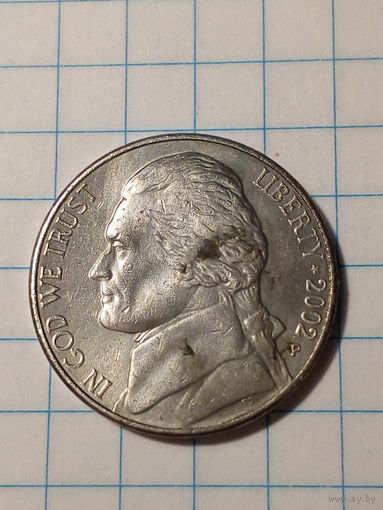 5 центов США 2002 Р год