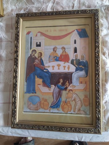 Икона брак в Канах редкая 42/30