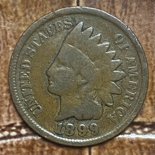 Монета 1 цент 1899 год. США.