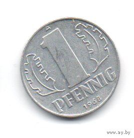 ГЕРМАНСКАЯ ДЕМОКРАТИЧЕСКАЯ РЕСПУБЛИКА 1 ПФЕННИГ 1968 А