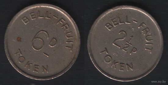 Bell-Fruit Token 6D -- Bell-Fruit Token 2 1/2p (белая) (18,65мм2,84гр) (f1