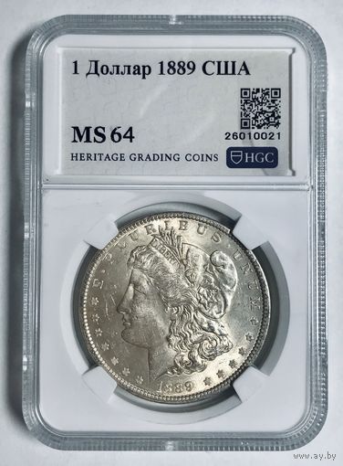 Доллар 1889 Морган MS 64 США крупное серебро