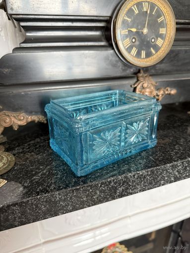 Старинная шкатулка ЦАРСКАЯ РОССИЯ купоросное стекло