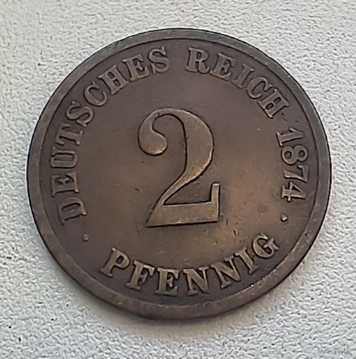Германия 2 пфеннига, 1874 С  4-4-9