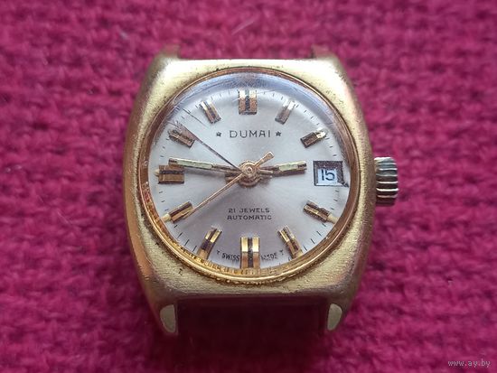 Часы Dumai Швейцария автоподзавод. Женские. Позолота.