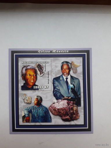 Марки Мозамбик Лауреат Нобелевской премии Мира 1993 Н Мандела