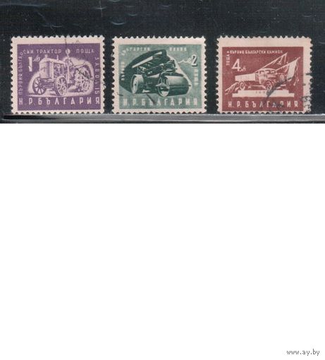 Болгария-1951, (Мих.783-785),  гаш.  , Стандарт, Автомобиль, Трактор(полная серия)