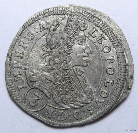 3 крейцера 1698 GE Леопольд I ПРАГА