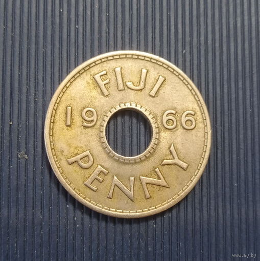 Фиджи 1 пенни 1966 год владение Великобритании королева  Елизавета