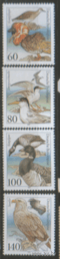 ФРГ. М. 1509/12. 1991. Птицы. ЧиСт.