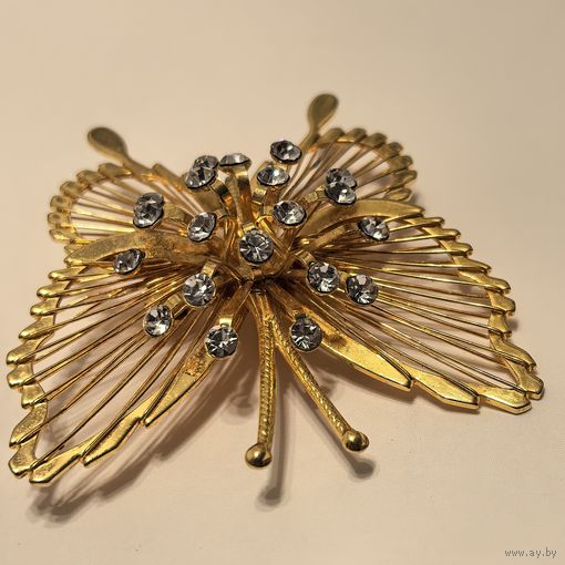 Бабочка Monet 1980 г. Тройная позолота