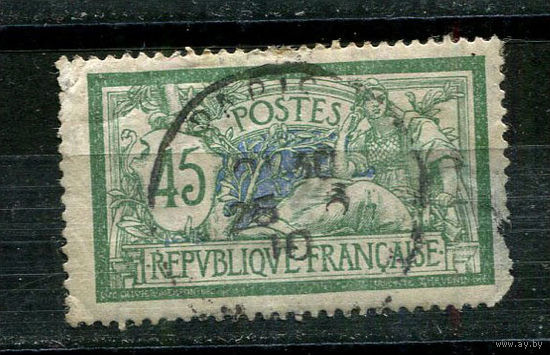 Франция - 1906 - Аллегория 45С - (есть тонкое место) - [Mi. 122y] - полная серия - 1 марка. Гашеная.  (Лот 32JG)-TG2P22