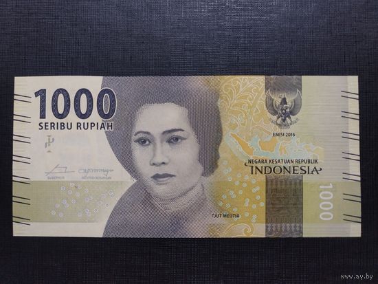 Индонезия 1000 рупий 2016г unc, пресс