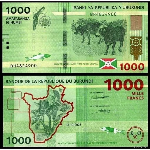 Бурунди 1000 франков образца 2023 года UNC p51