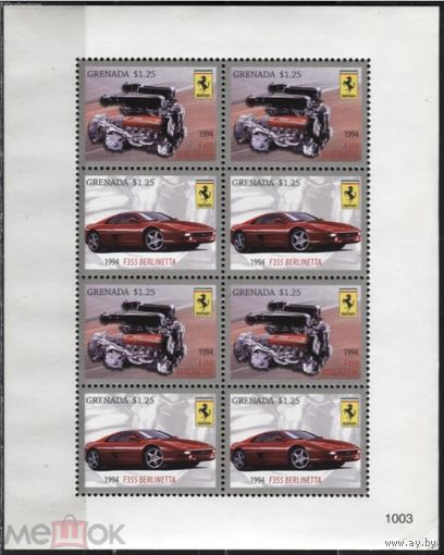 Гренада. Гоночные автомобили Феррари 1994 г. MNH