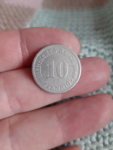 Лот по первой мировой. 10 PFENNIG 1889 г