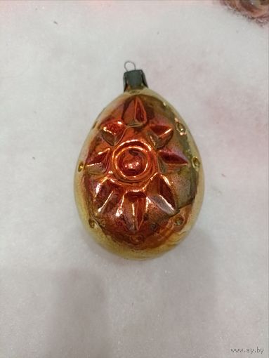 Елочные новогодние игрушки, стекло, медальон с солнышком, большой.